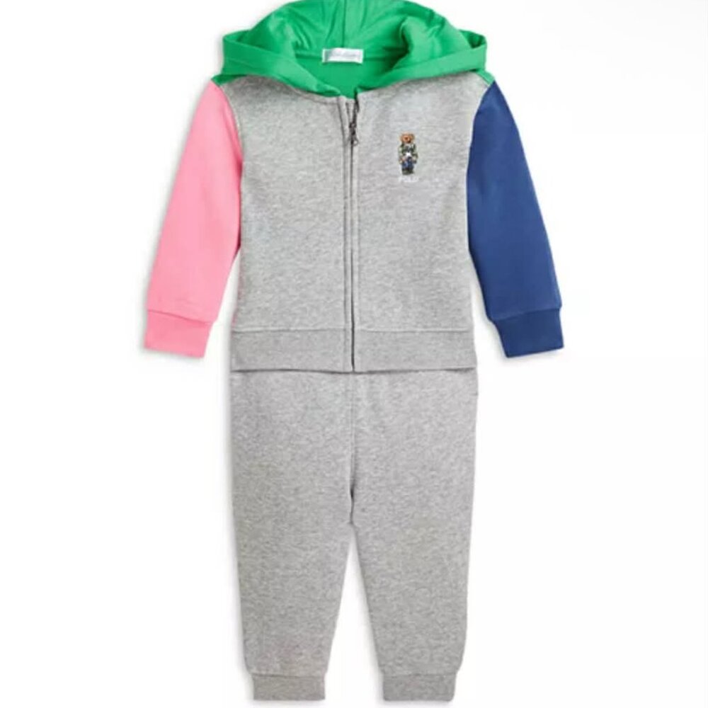 Ralph Lauren Baby Boy Polo Bear Fleece Hoodie & Pant Set - Size 24M